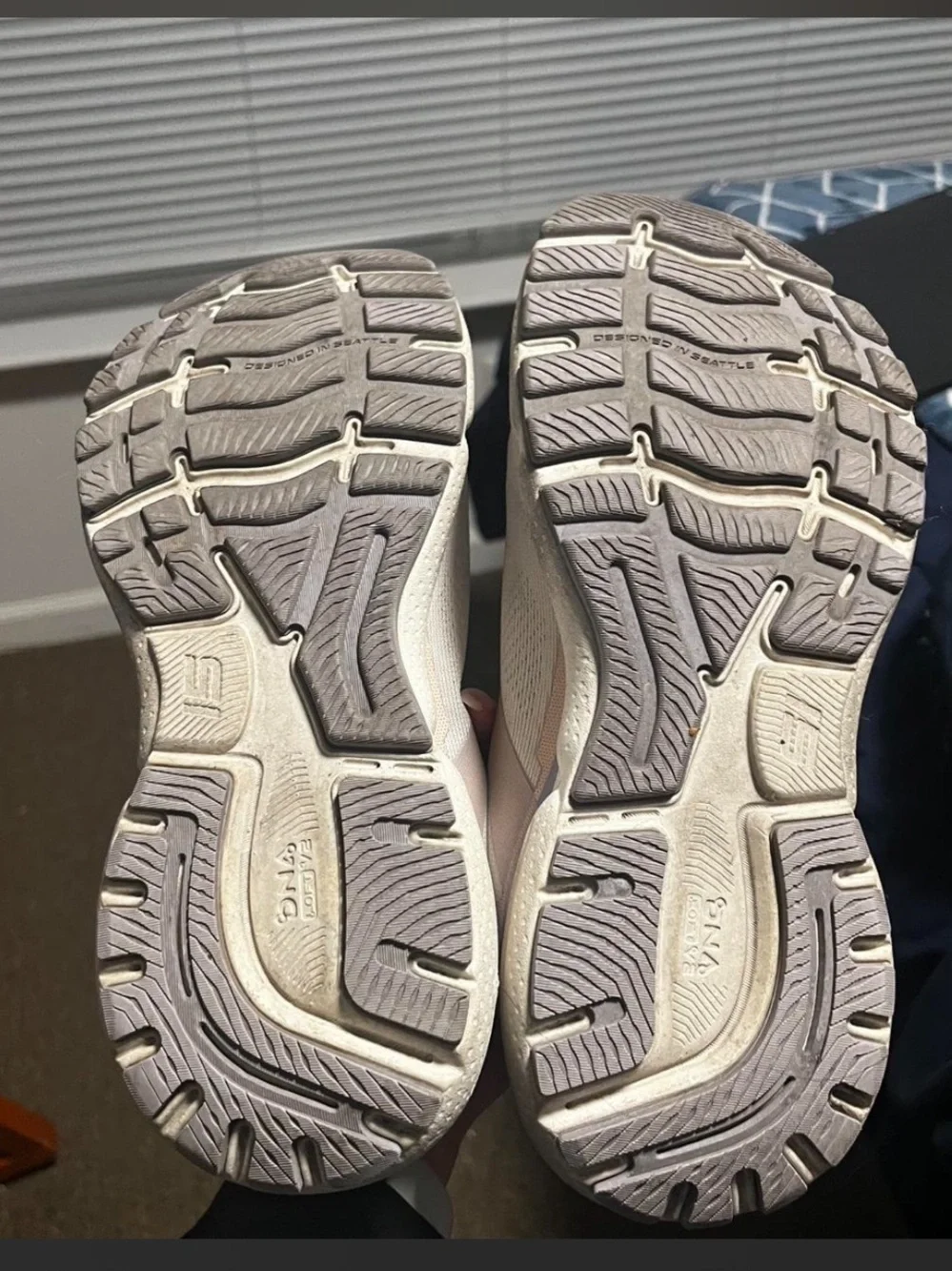 Brooks Women's White and Light Pink Ghost Running Shoes